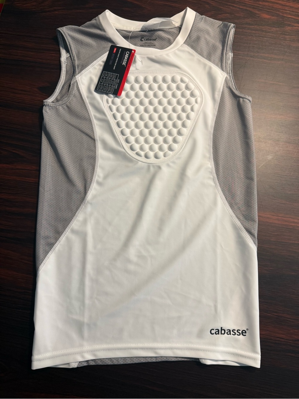 NWT Cabasse Padded Chest Protector Sleeveless Shirt Youth M Football Baseball